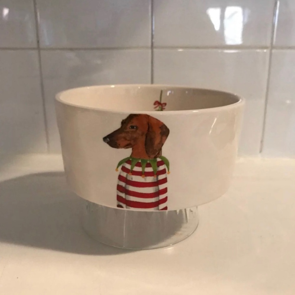 Rae Dunn Dachshund Pet Bowl